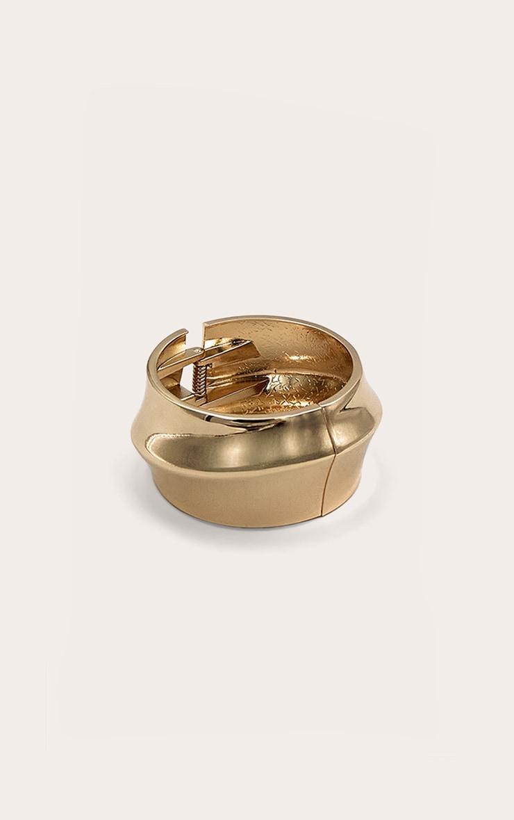 Gold Chunky Asymmetrical Clasp Cuff Product Image