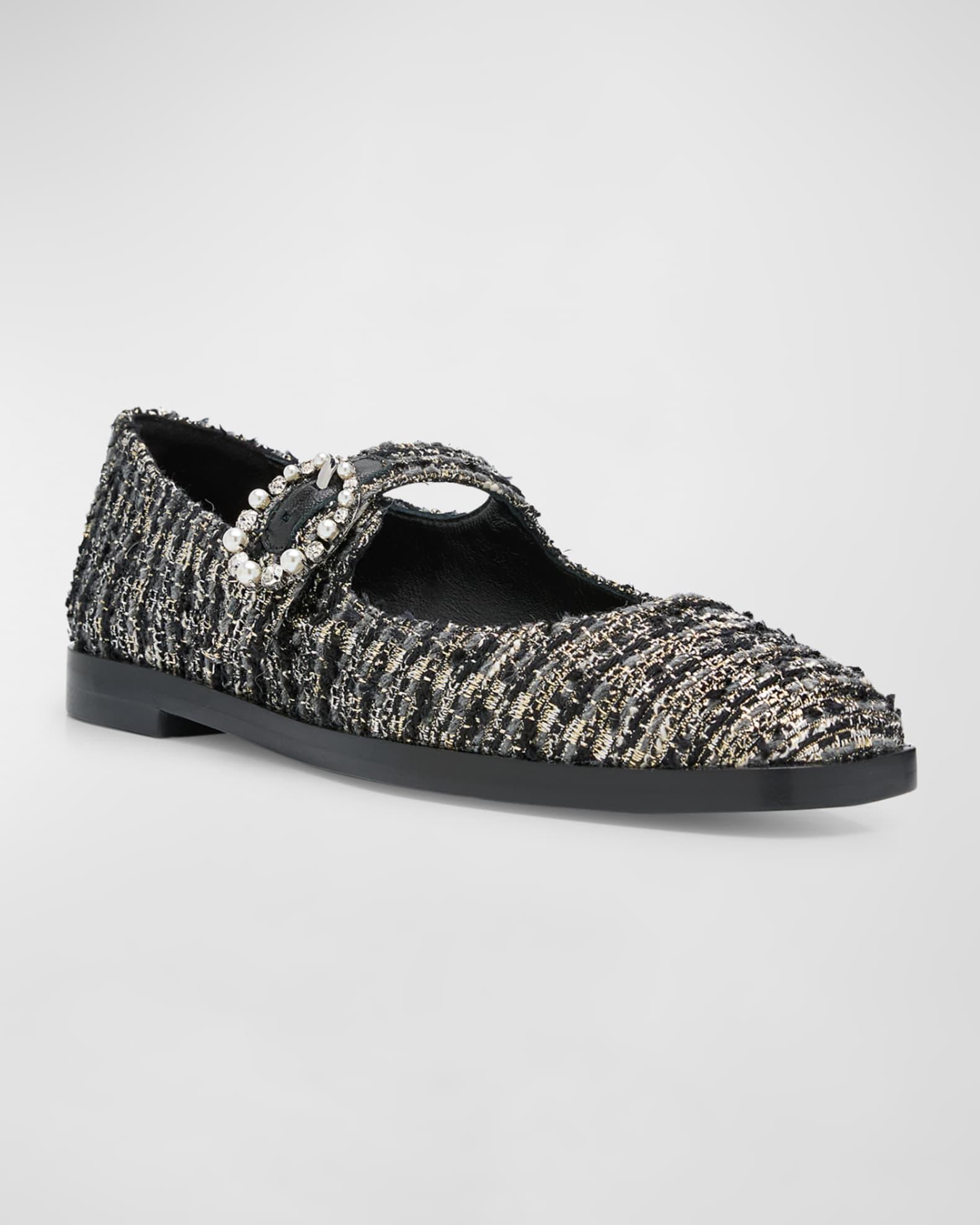 Loralei Tweed Crystal Mary Jane Flats Product Image