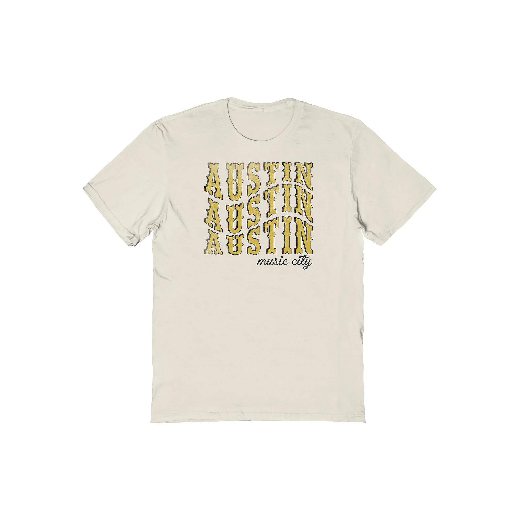 Men's COLAB89 by Threadless Austin Muic City Graphic Tee, Size: Medium, Natural Product Image