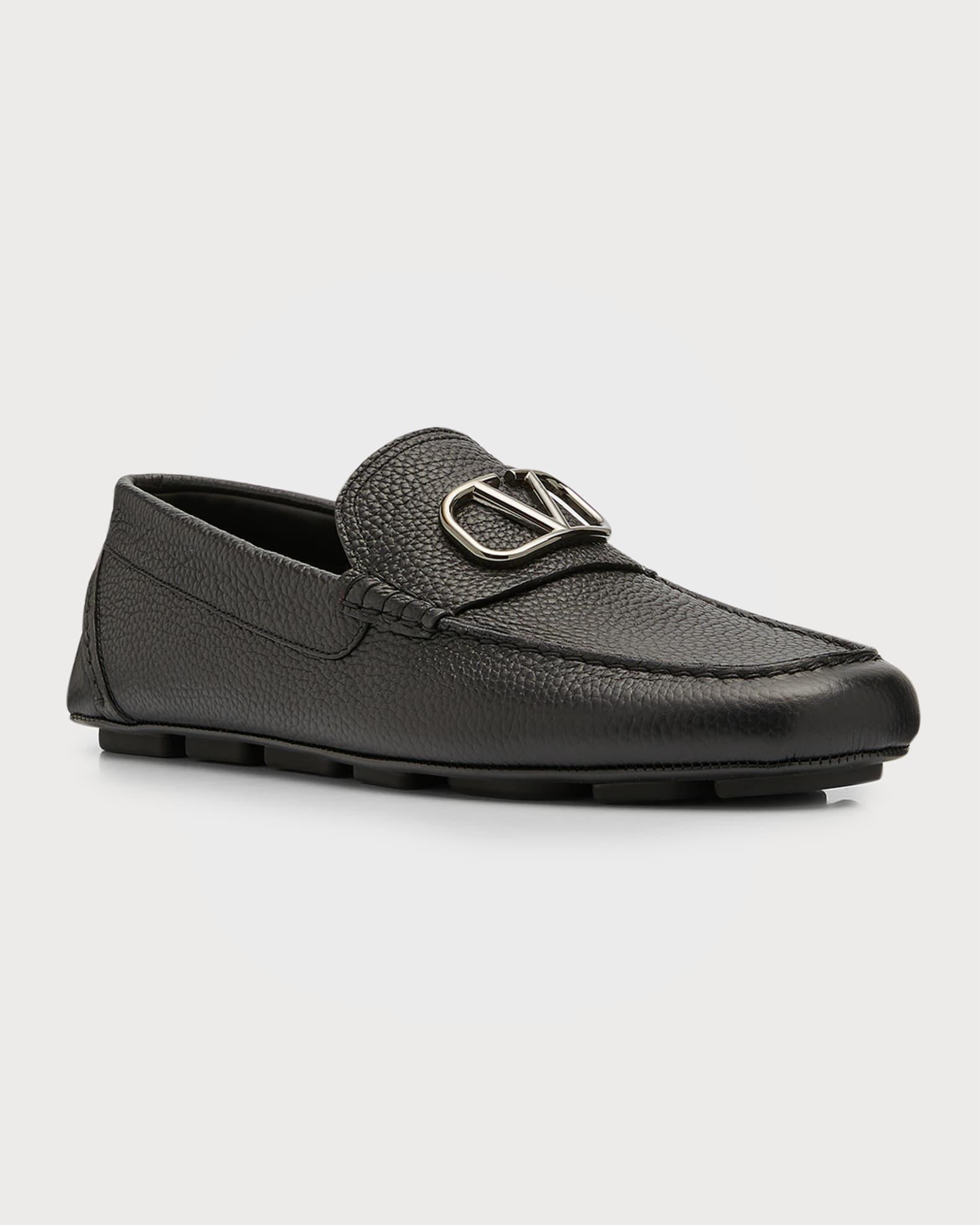 Men's V-Logo Leather Drivers Product Image