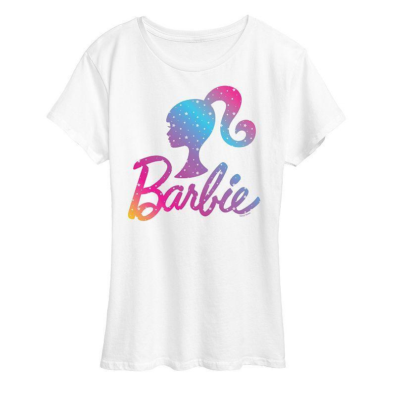 Women's Barbie® Logo Winter Stars Graphic Tee, Girl's, Size: Large, Heather Grey Product Image