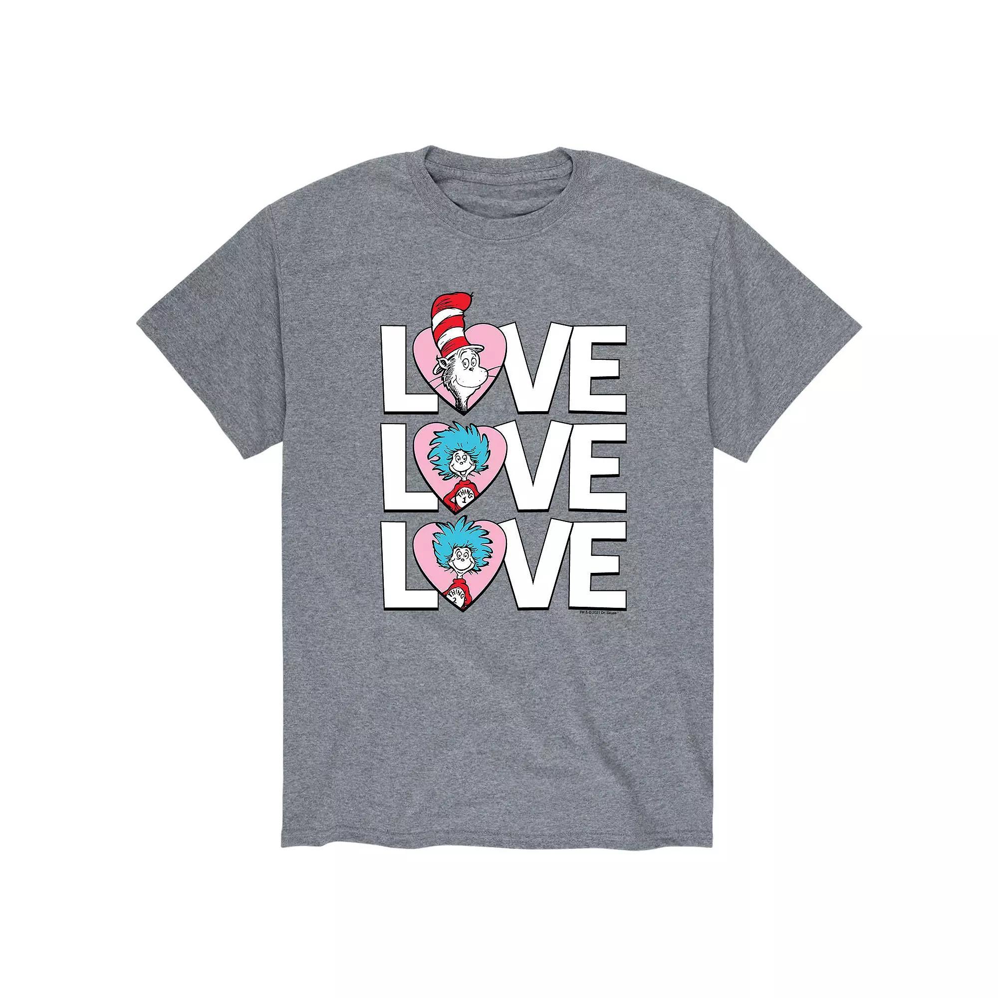 Mens Dr. Seuss The Cat In The Hat Love Stacked Tee Product Image