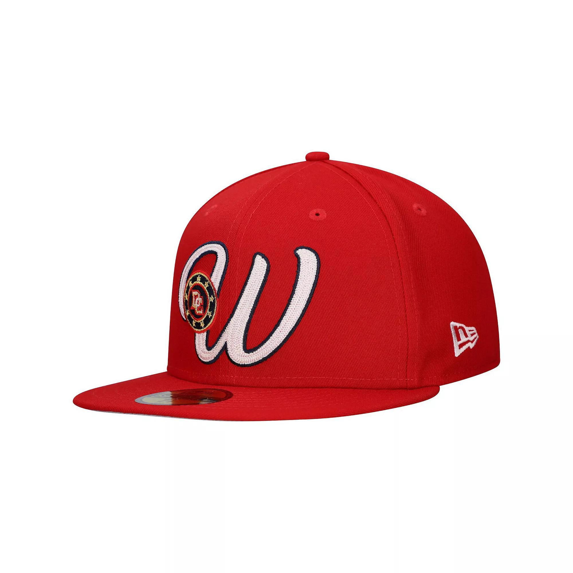 Men's New Era Red Washington Nationals  Duo Logo 2.0 59FIFTY Fitted Hat, Size: 7 1/4 Product Image