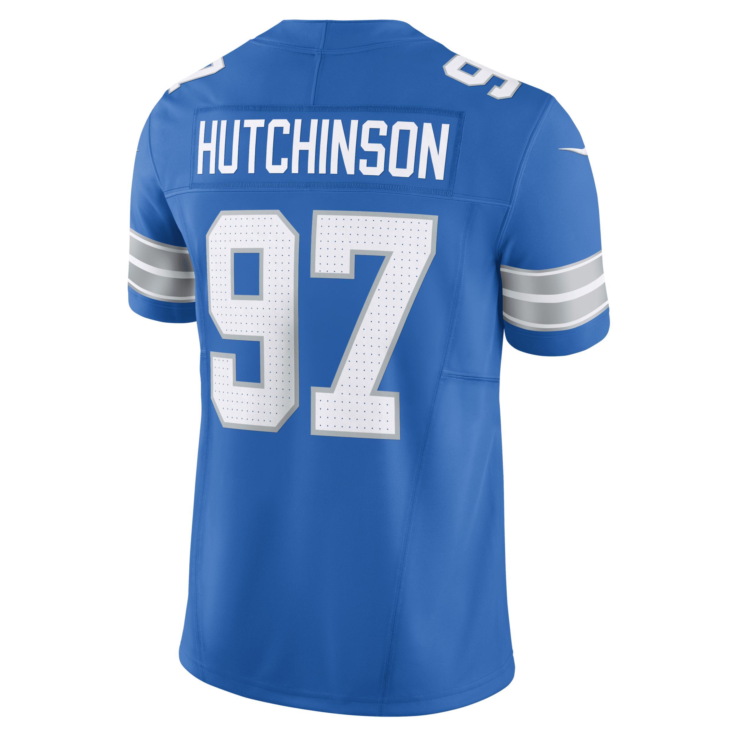 Men's Nike Aidan Hutchinson Blue Detroit Lions Vapor F.U.S.E. Limited Jersey, Size: Large Product Image