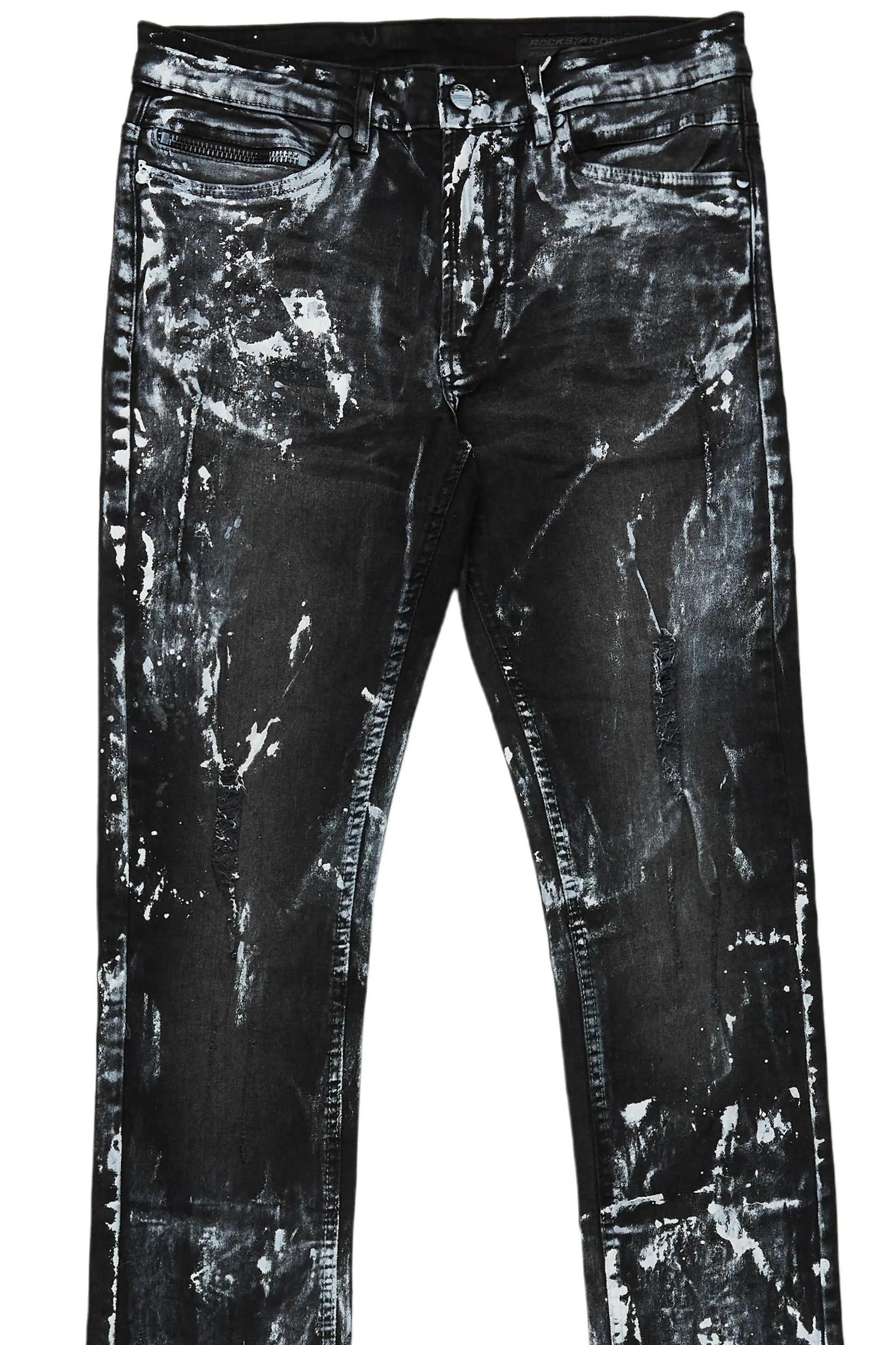 Cale Black Painter Stacked Flare Jean Male Product Image
