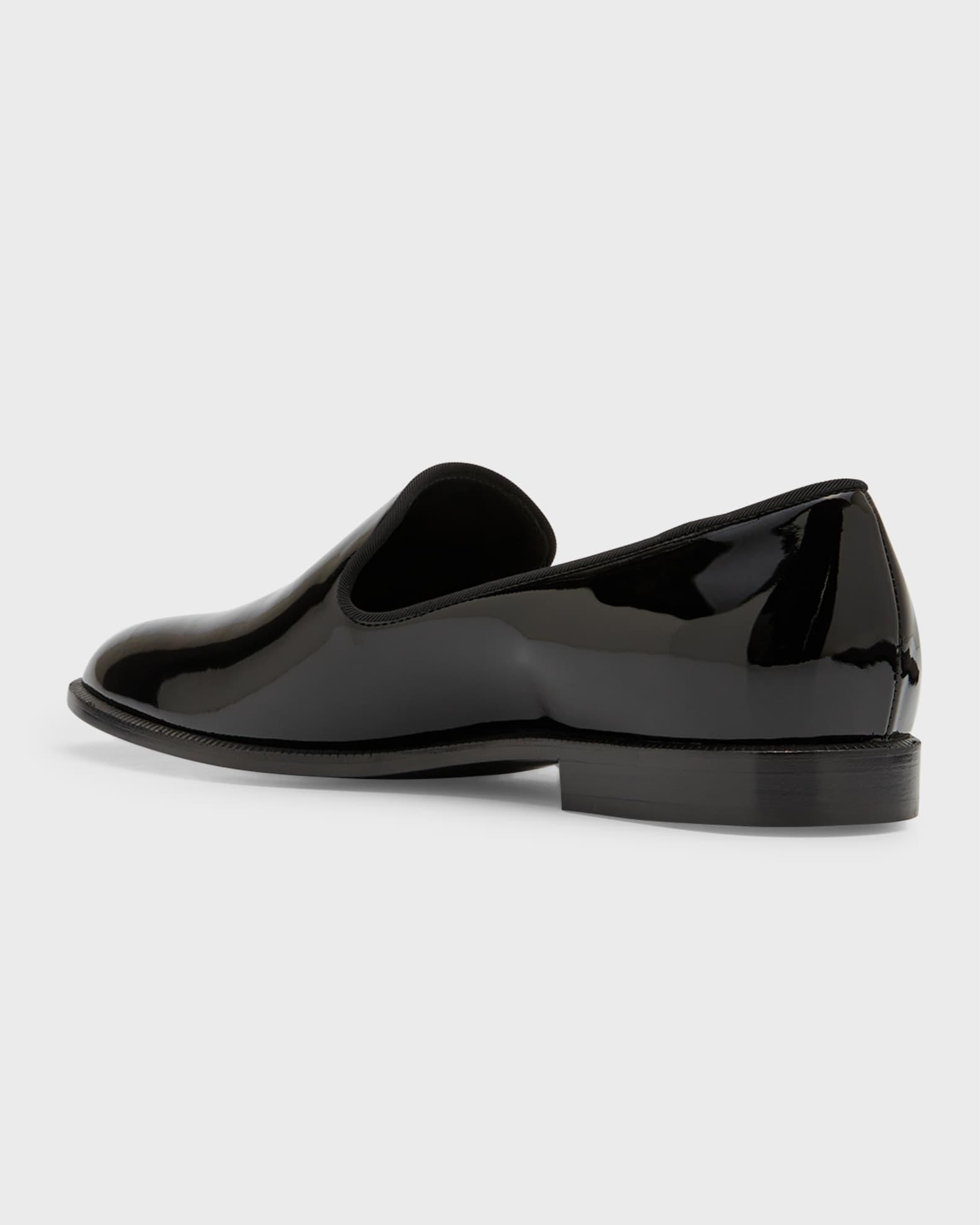 Men's Heel-Logo Patent Leather Loafers Product Image