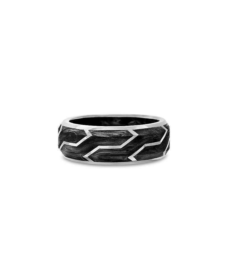 David Yurman Mens 18K White Gold Forged Carbon 8.5mm Band Product Image