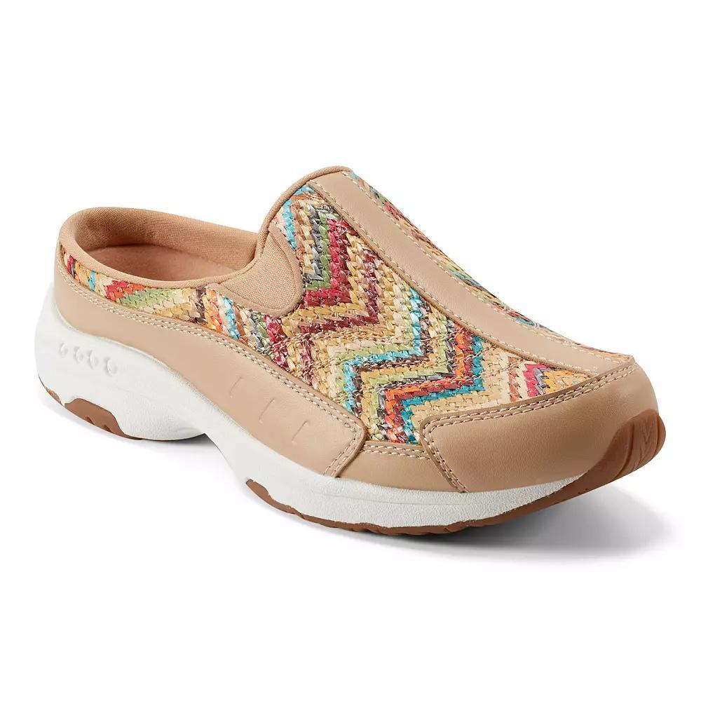 Easy Spirit Traveltime Women's Fashion Mules, Size: 9.5 Wide, Natural Chevron Raffia Product Image