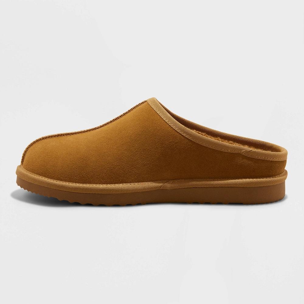 Men's Cruz Genuine Suede Clog Slippers - Goodfellow & Co™ Brown 11: Slip-On Indoor/Outdoor Slides Product Image