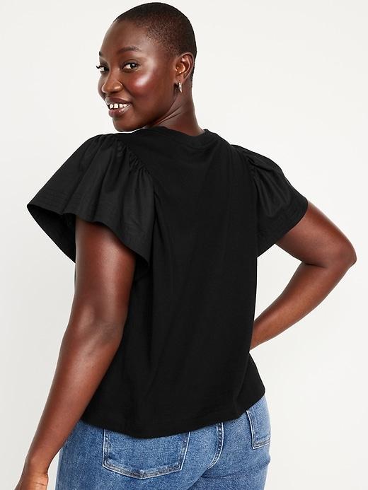 Flutter-Sleeve Combination Top Product Image