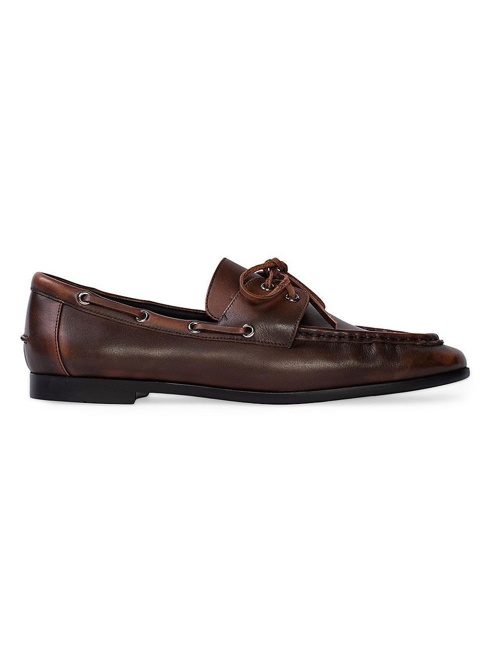 Black Suede Studio Womens Boat Shoe Loafer Flats Product Image