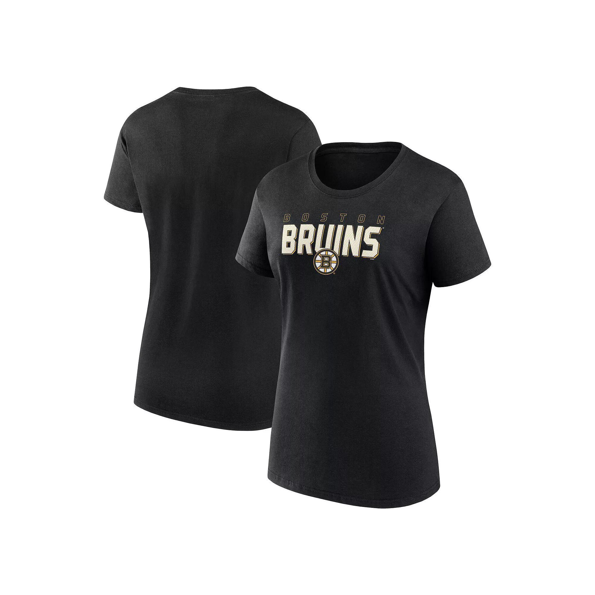 Women's Black Boston Bruins Launch Scoop Neck T-Shirt, Size: 2XL Product Image