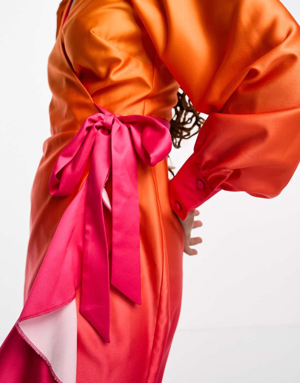 Style Cheat satin wrap mini dress Product Image