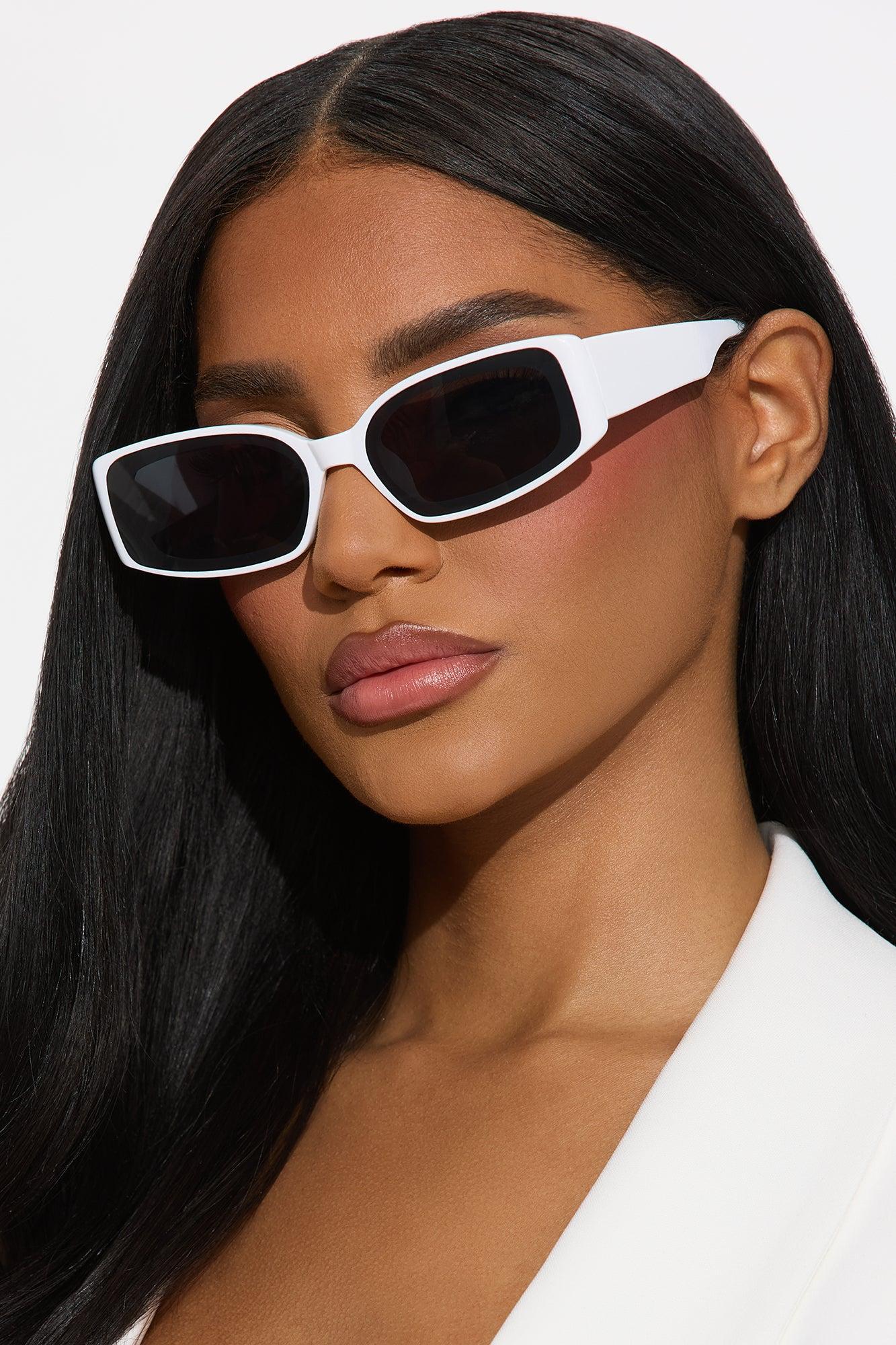 Luxe Eclipse Sunglasses - White Product Image