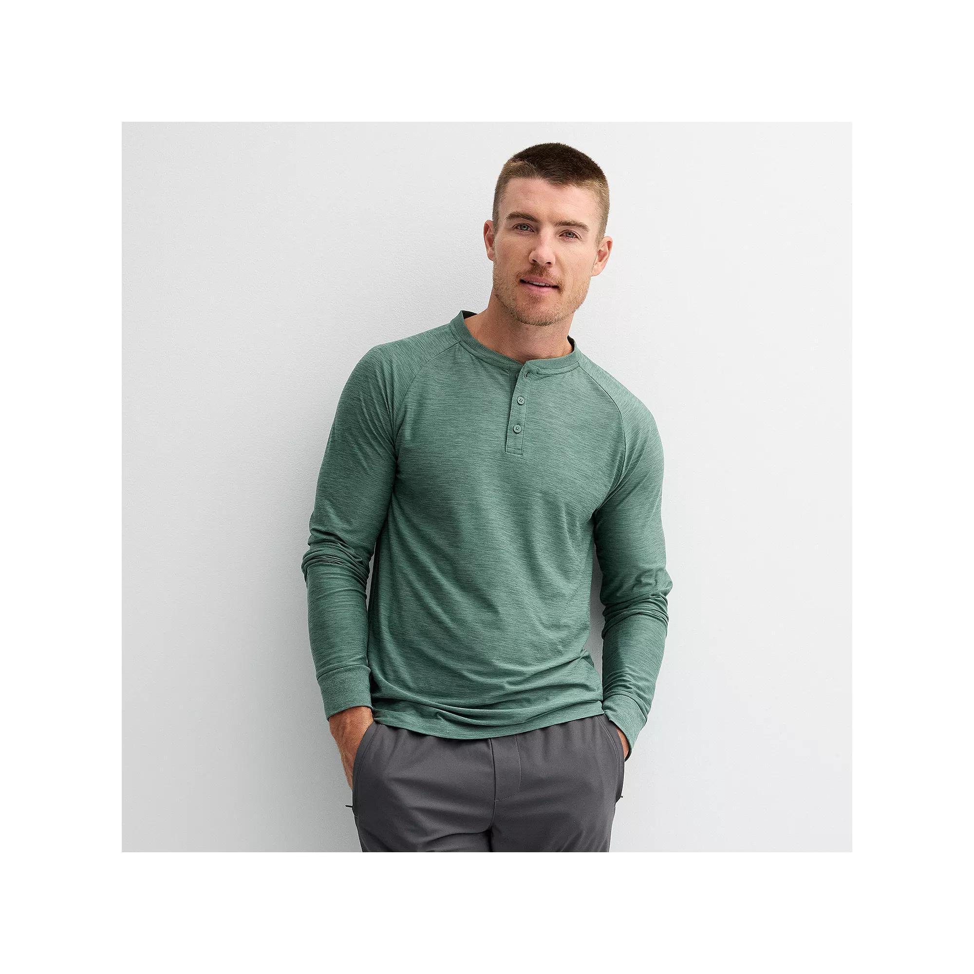 Men's FLX Long Sleeve Luxury Soft Wander Henley, Size: XXL, Magma Product Image