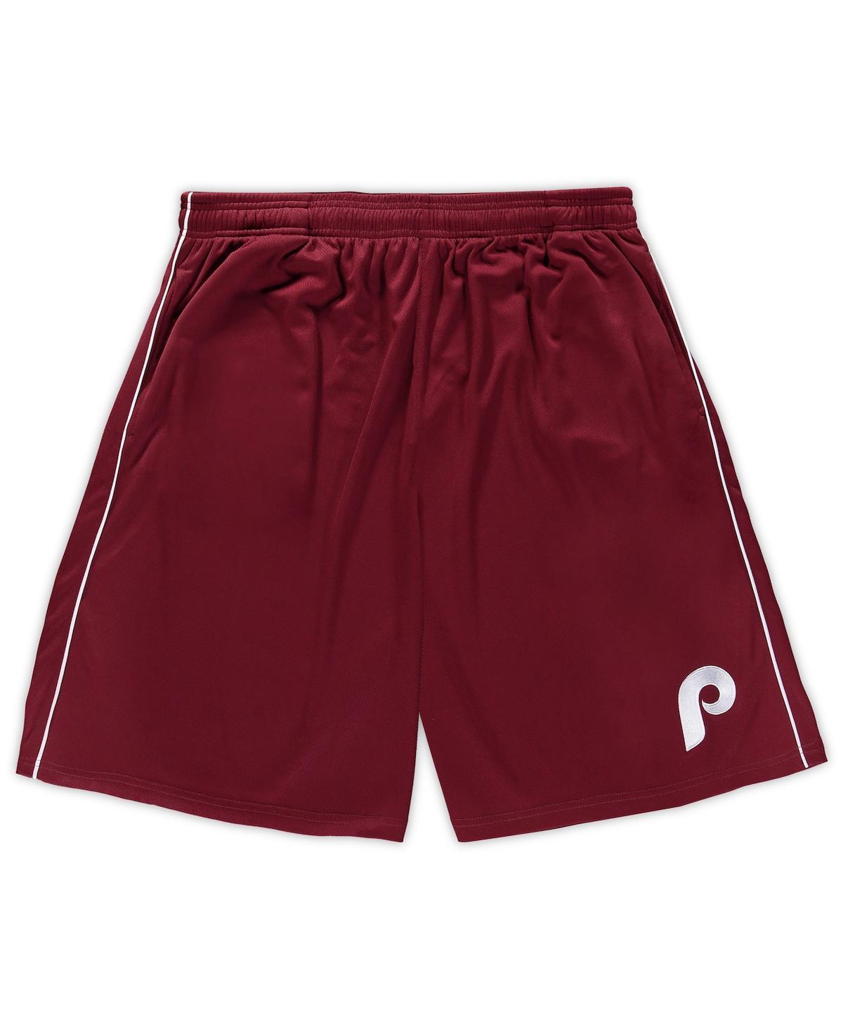 Mens ProfileBurgundy Philadelphia Phillies Big & Tall Mesh Shorts Product Image