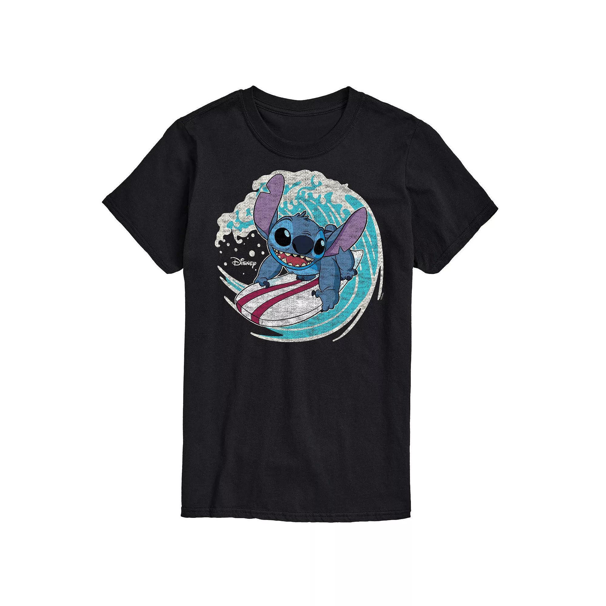 Disneys Lilo & Stitch Big & Tall Stitch Surf Graphic Tee, Mens Blue Product Image