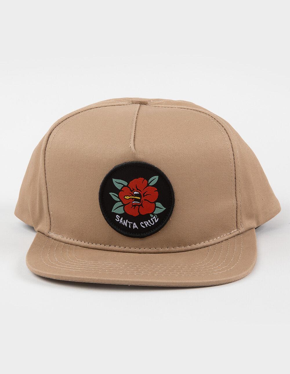 SANTA CRUZ Screaming Hibiscus Snapback Hat - KHAKI Product Image