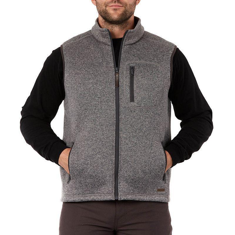 Men's Smith's Workwear Sherpa-Lined Sweater Fleece Vest, Size: XXL, Slate Blue Grey Product Image