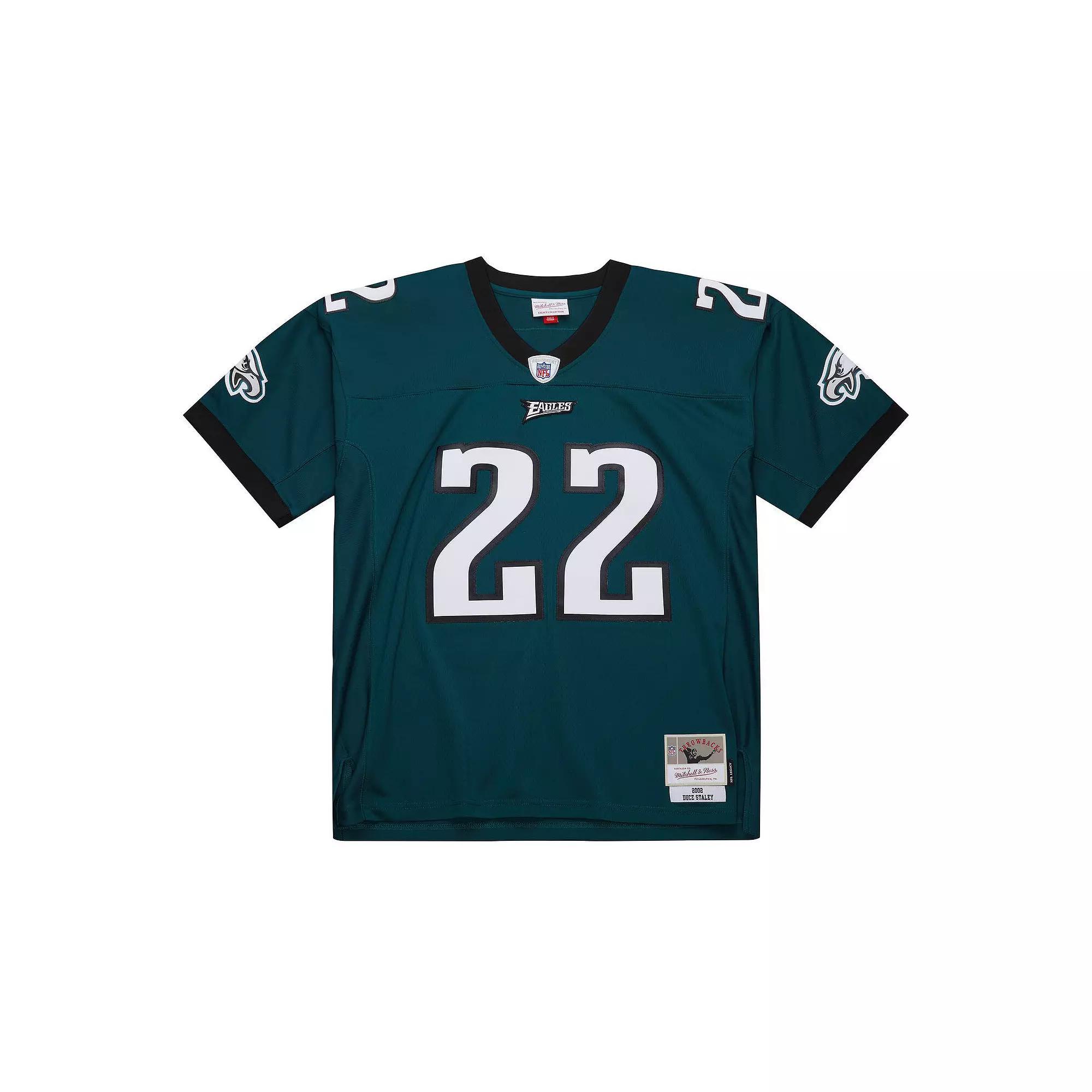 Men's Mitchell & Ness Duce Staley Midnight Green Philadelphia Eagles 2002 Legacy Replica Jersey, Size: Large Product Image