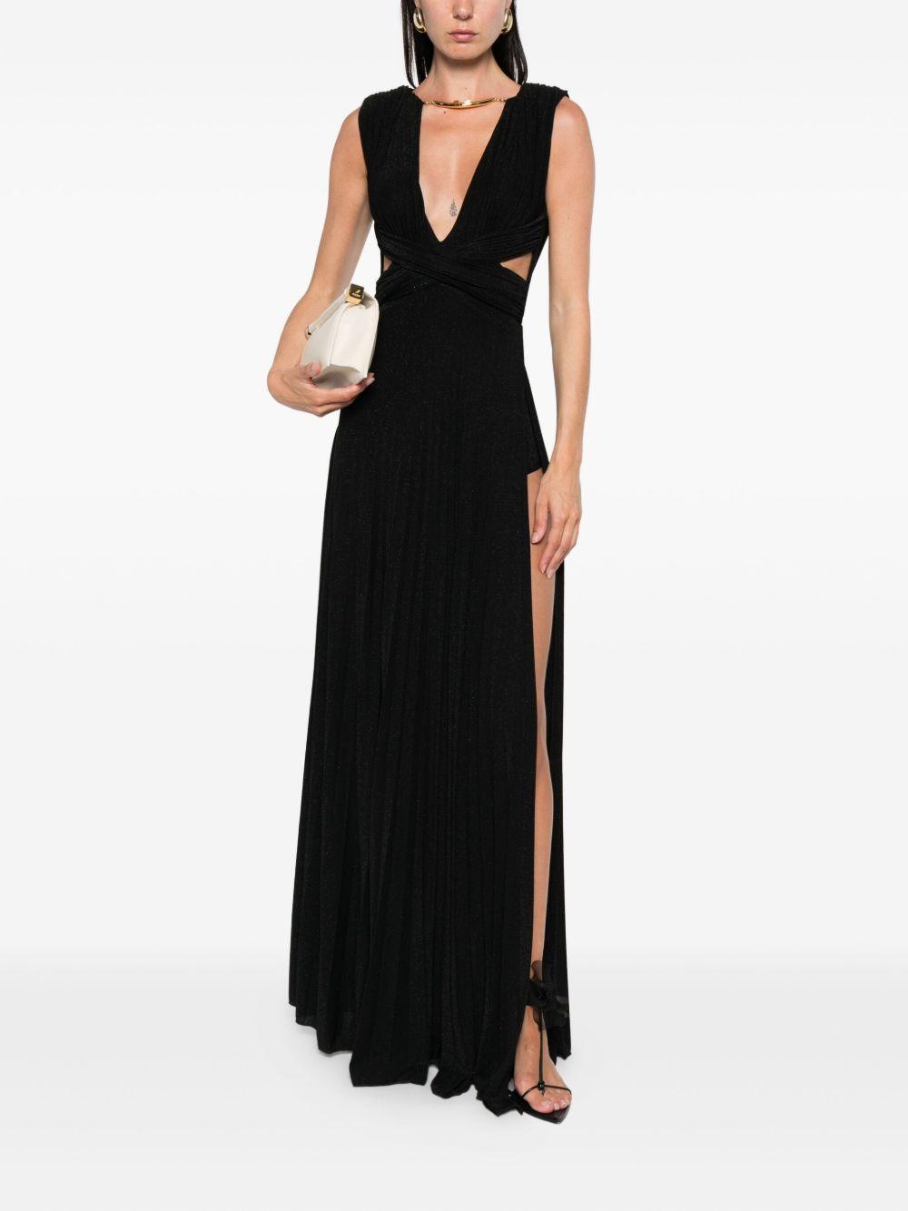 pleated V-neck maxi dress Product Image