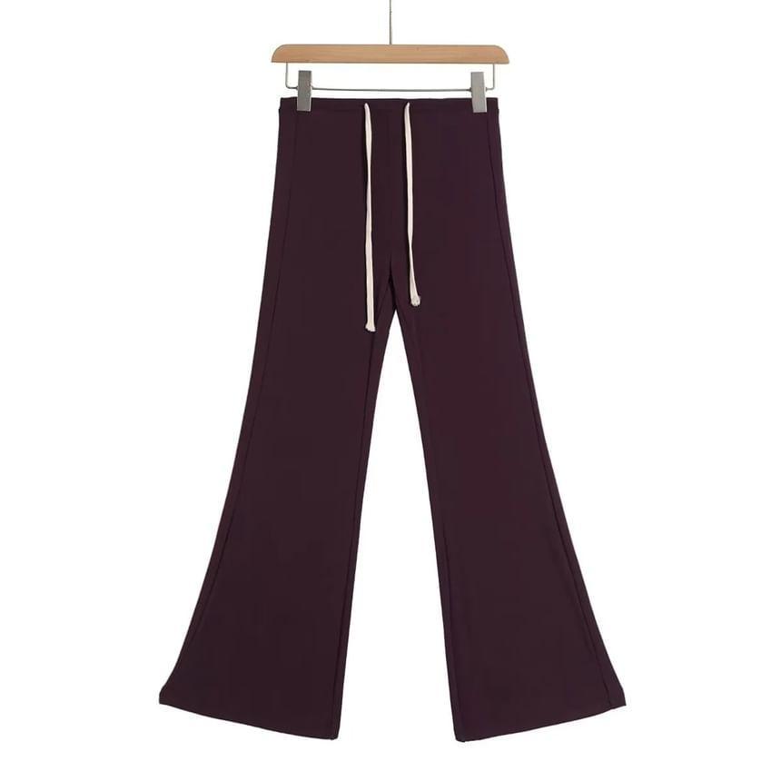 High Rise Plain Flared Pants Product Image