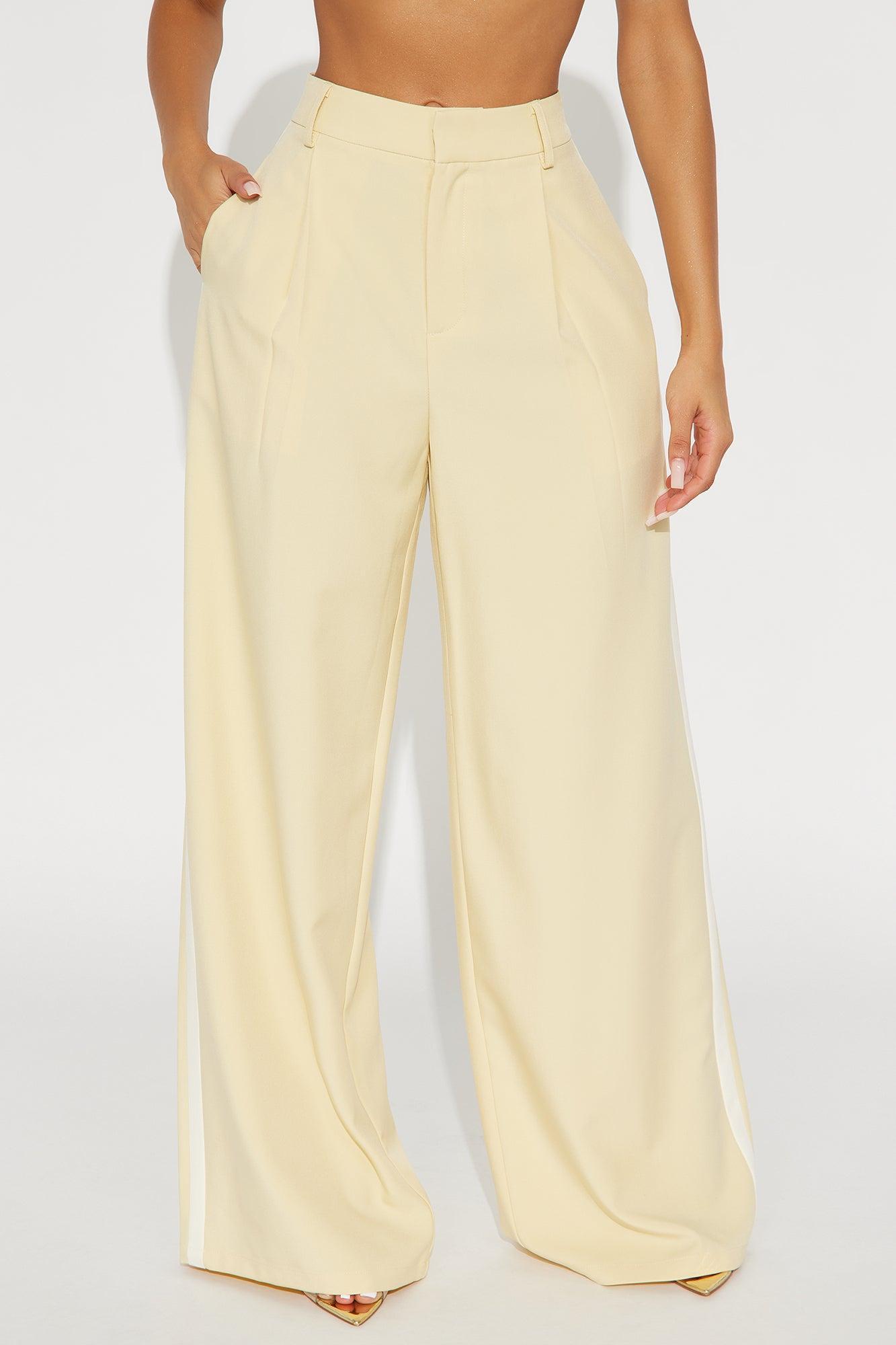 Dylan Wide Leg Trouser Pants - Yellow/combo Product Image