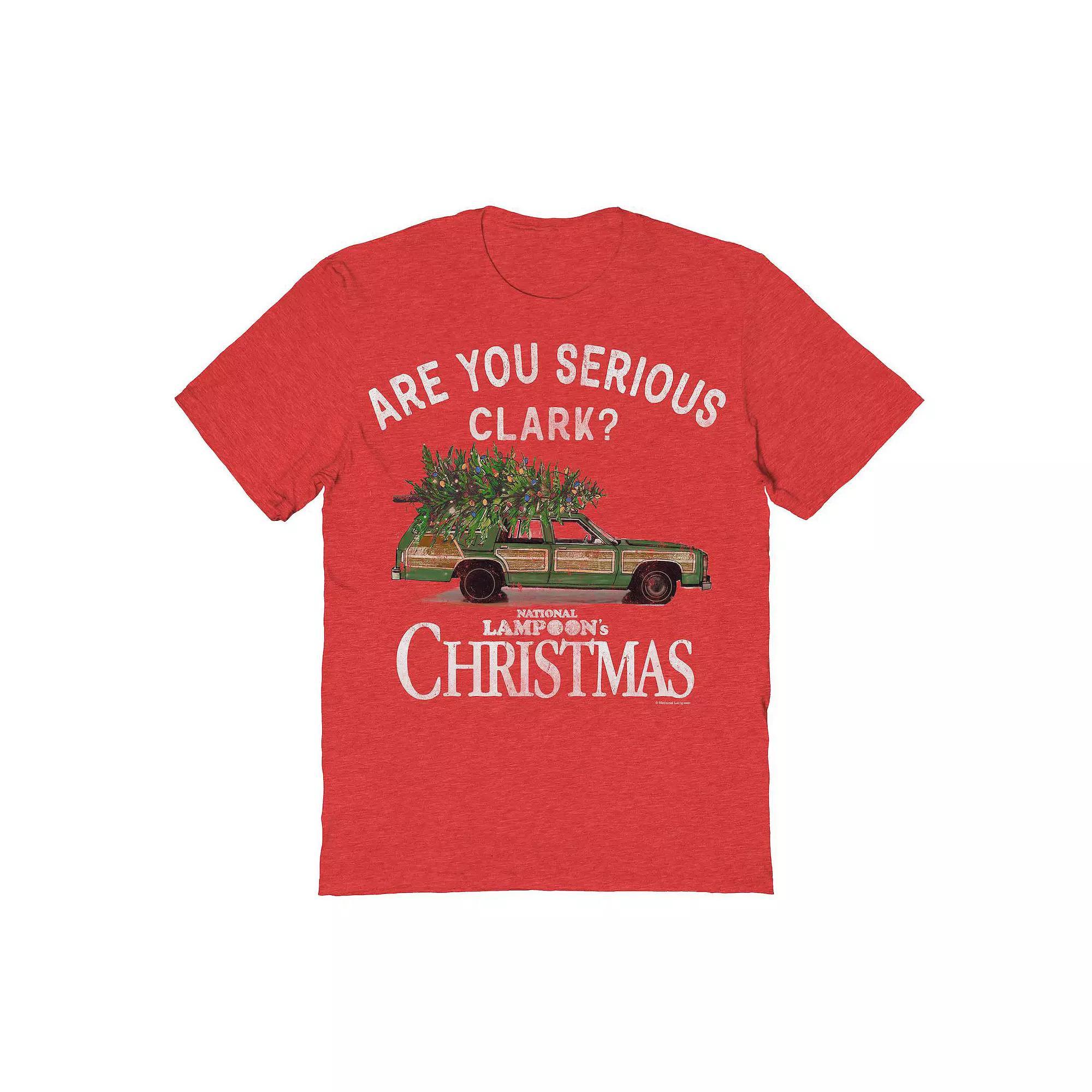 Men's Are You Serious Clark National Lampoon's Christmas Vacation Graphic Tee, Size: XXL, Grey Red Product Image