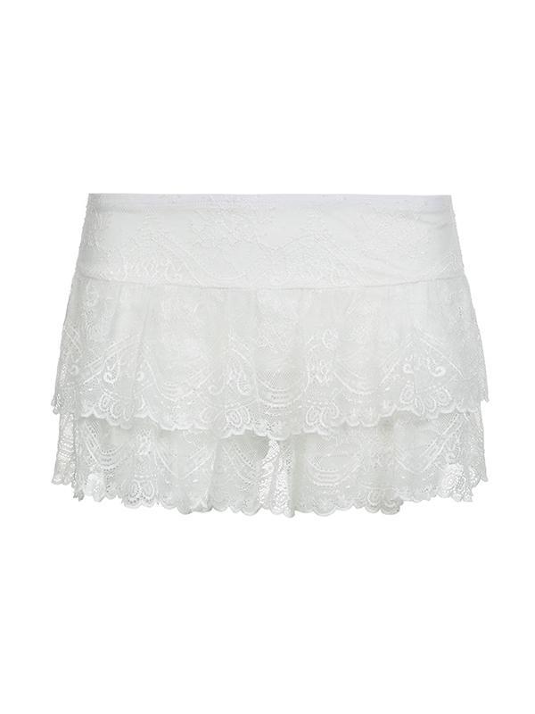 Low-Waist Solid Color Versatile A-Line Mini Skirt Product Image