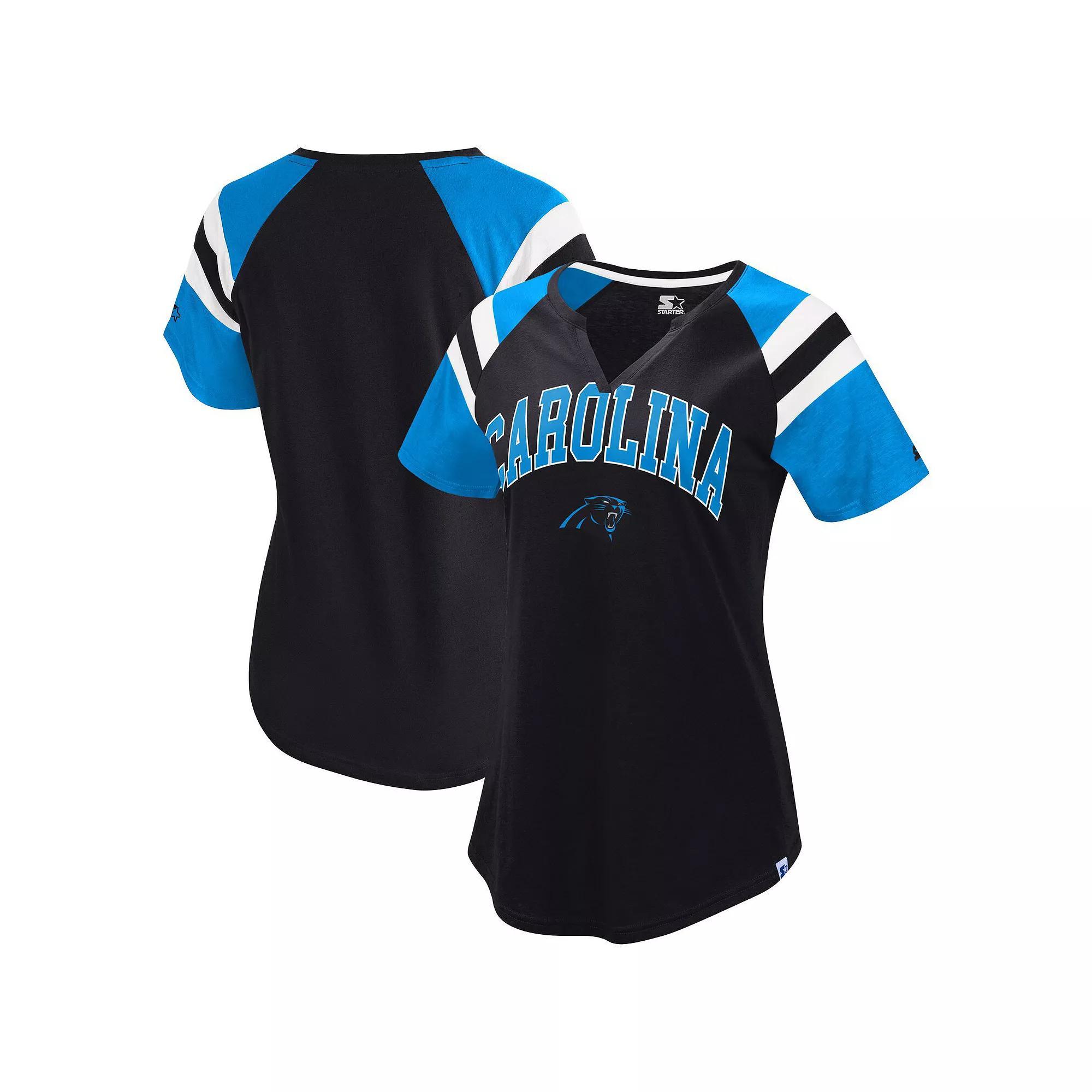 Women's Starter  Black Cincinnati Bengals Game On Notch Neck Raglan T-Shirt, Size: XS Product Image