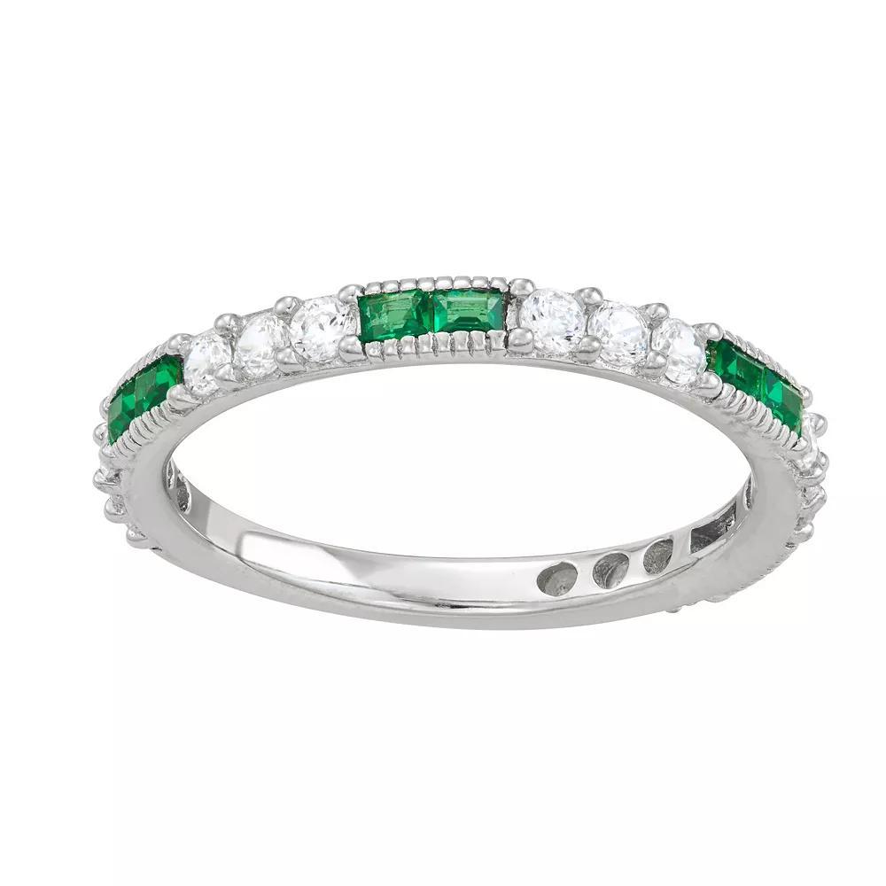 Lab-Created Gemstone & Cubic Zirconia Ring, Women's, Size: 6, Green Product Image