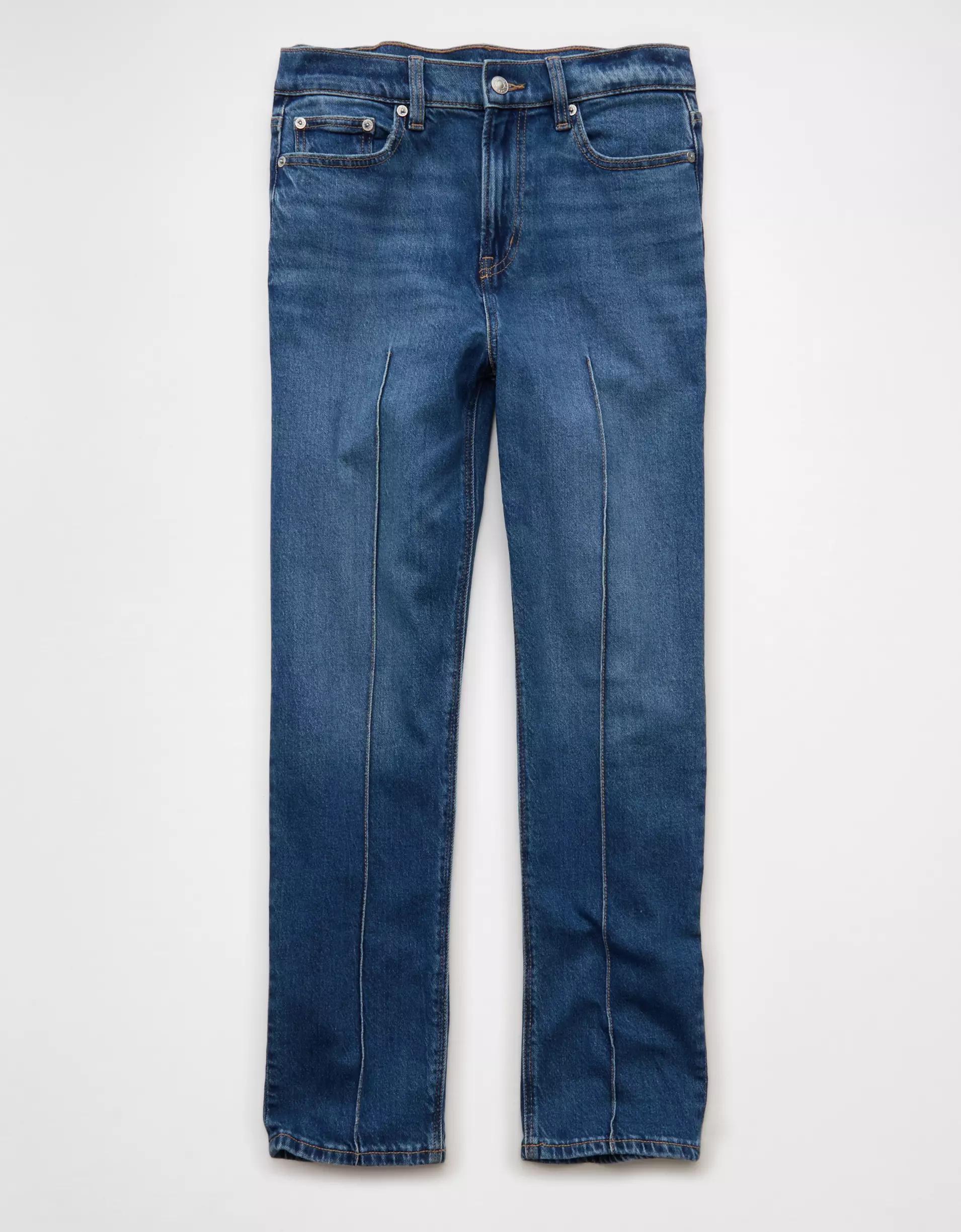 AE Stretch Super High-Waisted Ankle Straight Jean Product Image