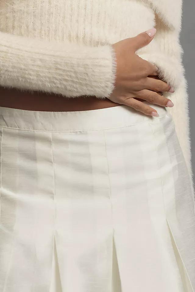 Maeve Pleated Taffeta Mini Skirt Product Image