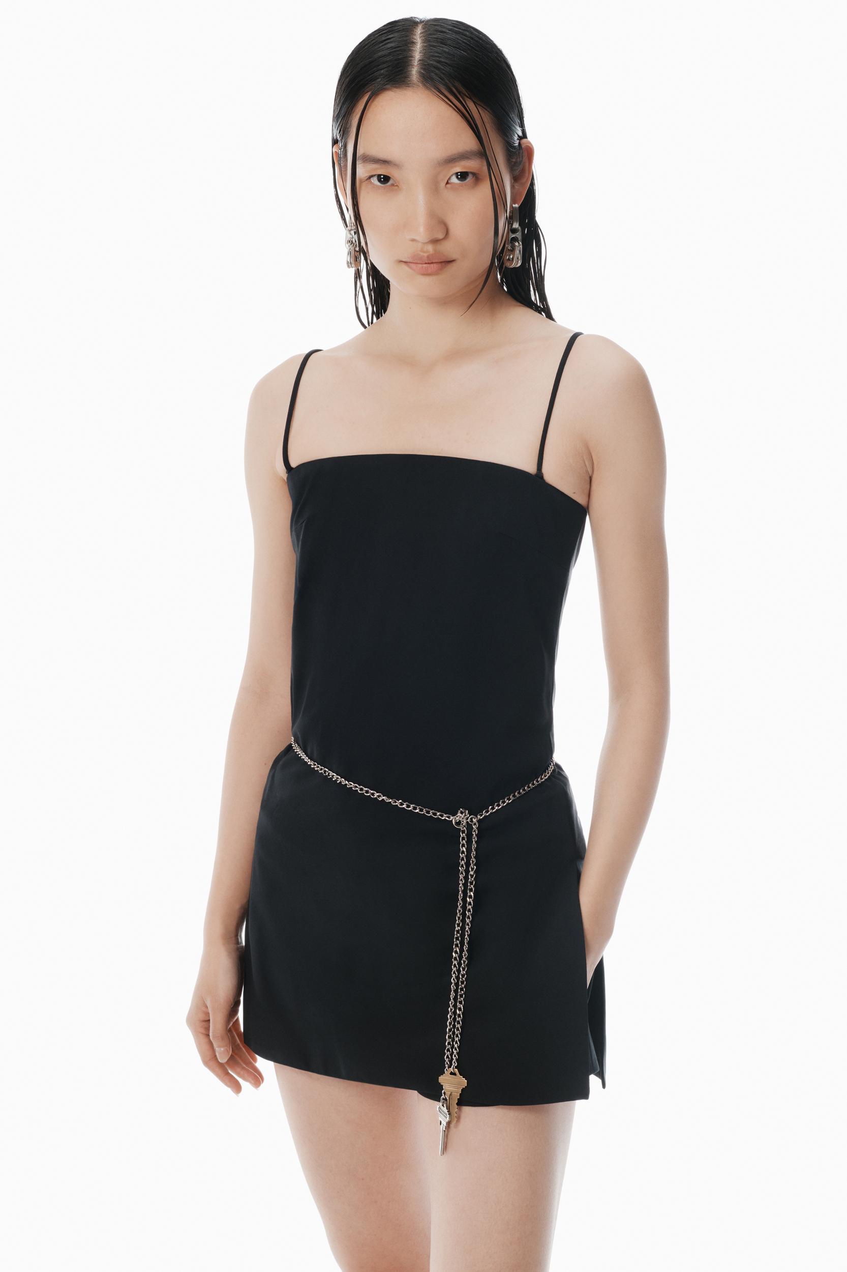 Black Wool-stretch Minidress With Hardware Product Image
