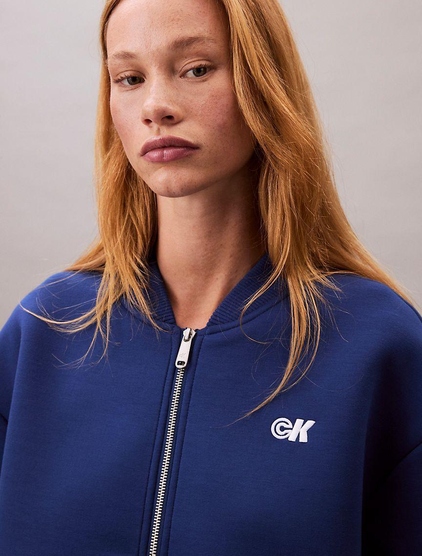 Smooth Cropped Relaxed Bomber Jacket Product Image