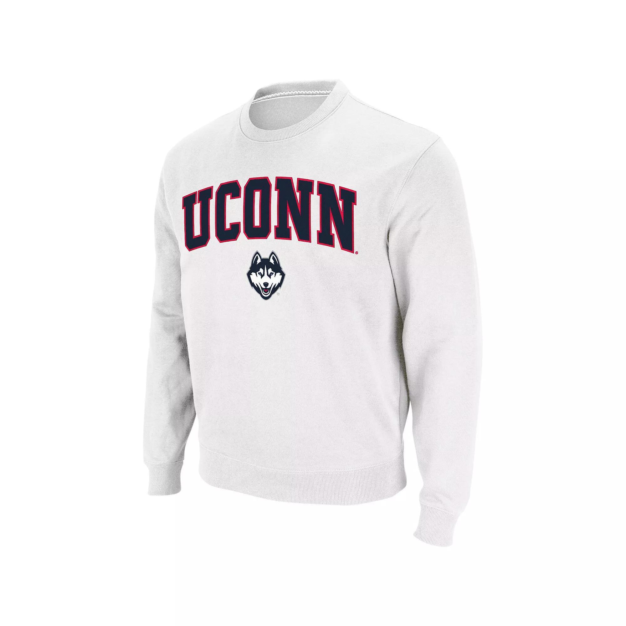 Mens Colosseum UConn Huskies Arch & Logo Crew Neck Sweatshirt Product Image