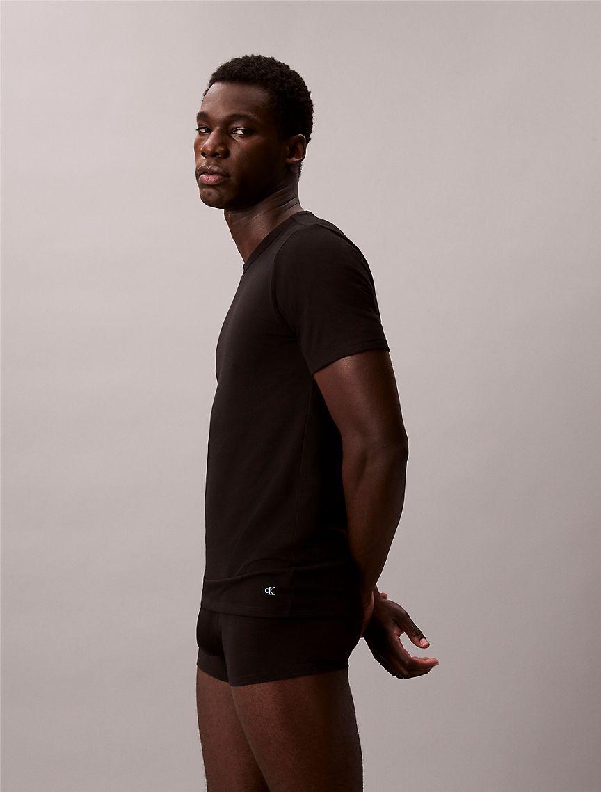 Calvin Klein Mens Cotton Stretch Blend 3-Pack Slim Fit Crewneck T-Shirt Product Image