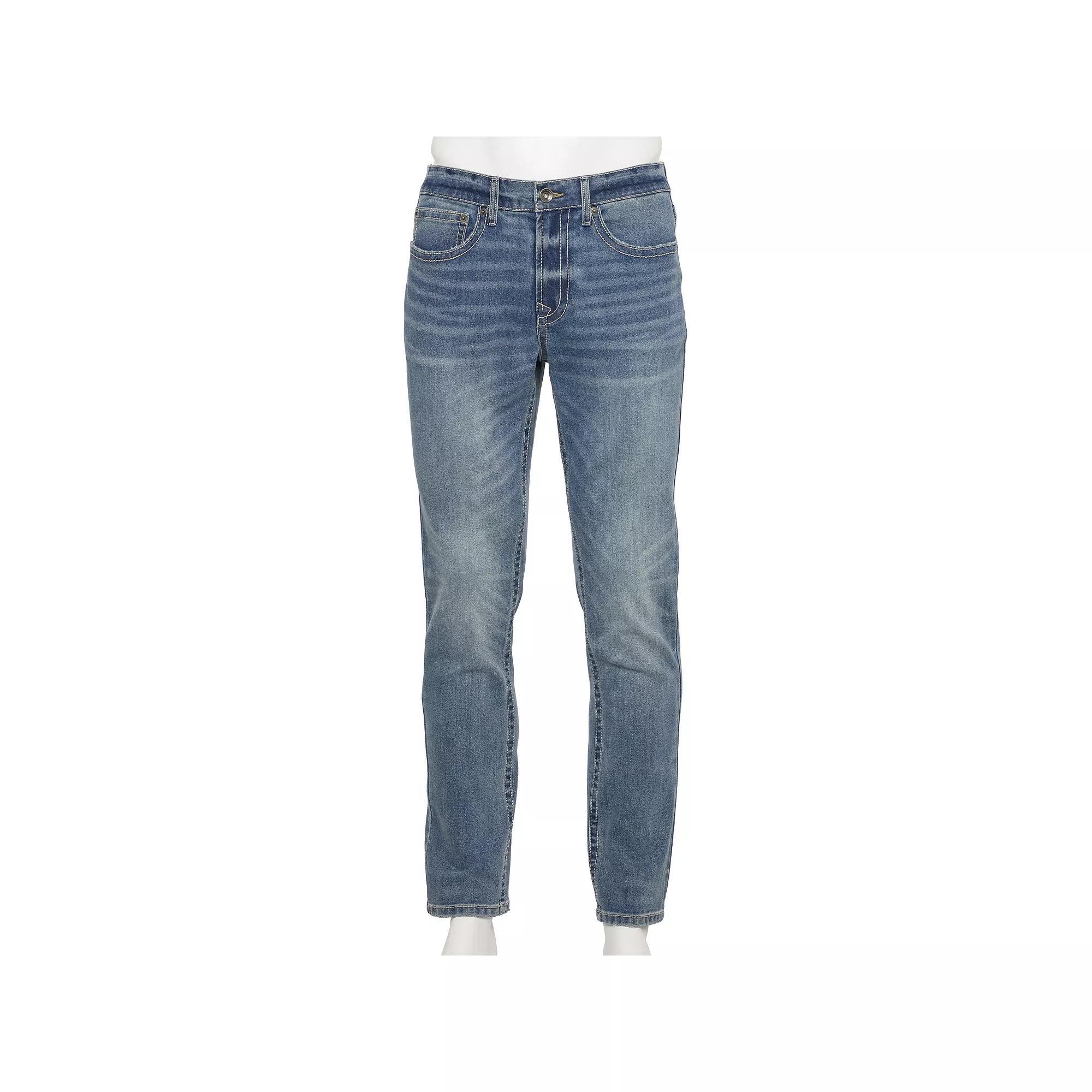 Men's Lazer Embroidered Slim Fit Jeans, Size: 36X30, Dark Blast Blue Product Image