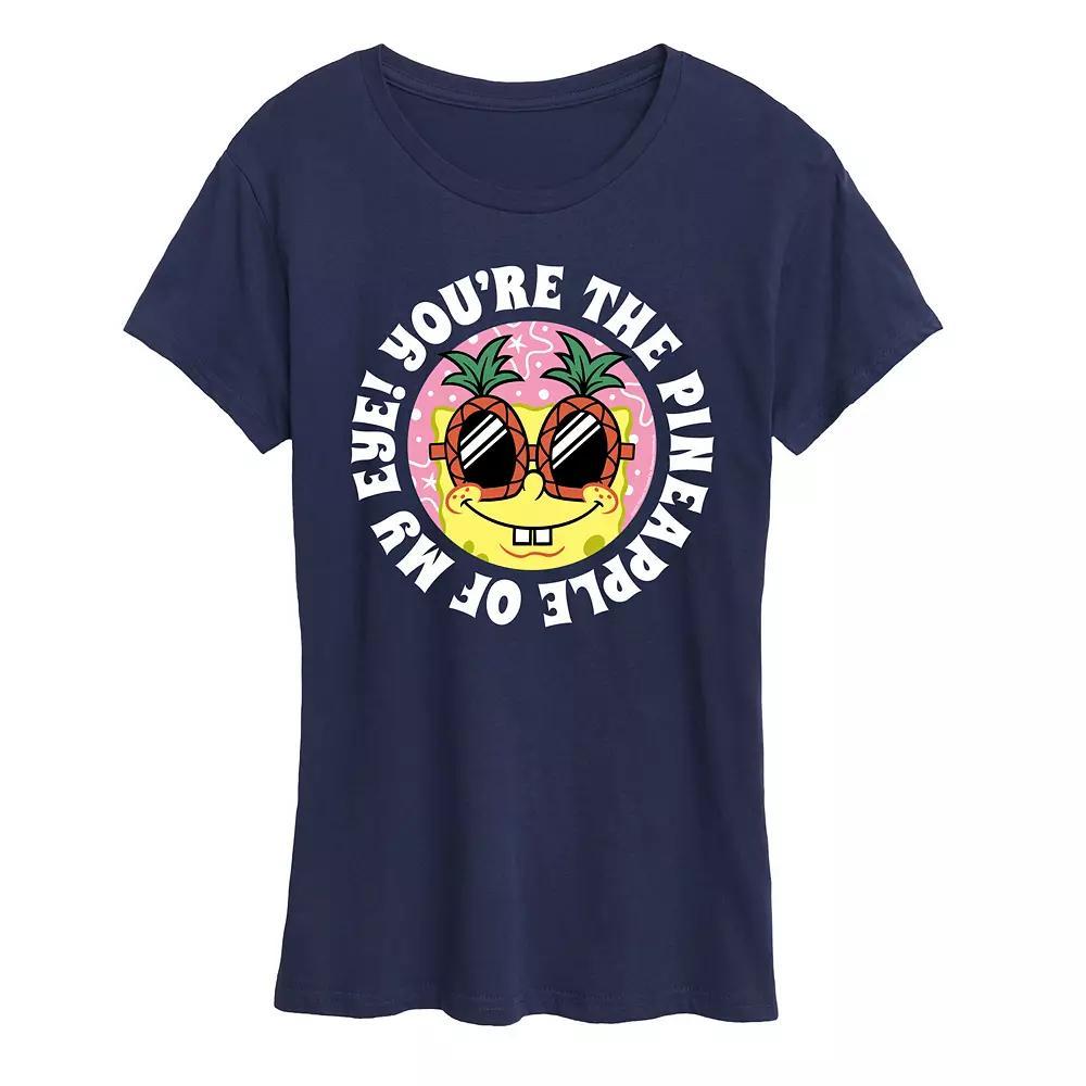 Womens Spongebob Squarepants Pineapple Of My Eye Graphic Tee Blue Product Image