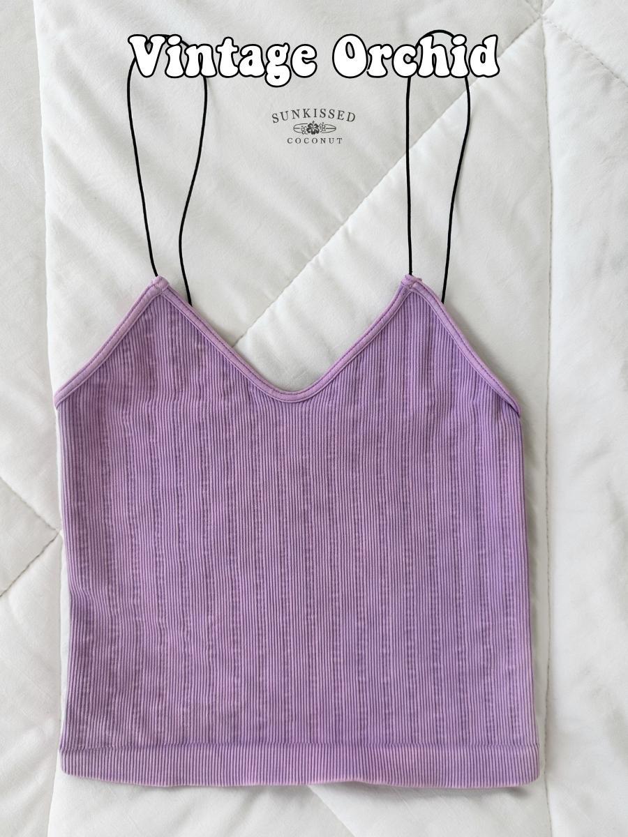 Tropical Vintage Ribbed Seamless Tanktops Girls Product Image