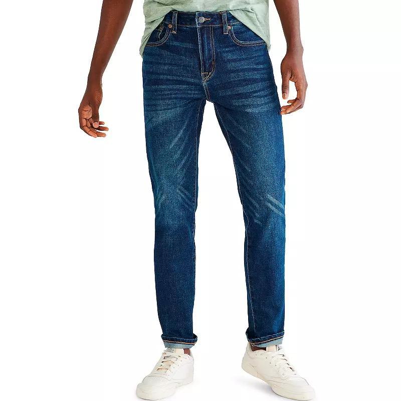 Mens Aeropostale Slim Cut Premium Eco Air Jeans Dark Blue Product Image