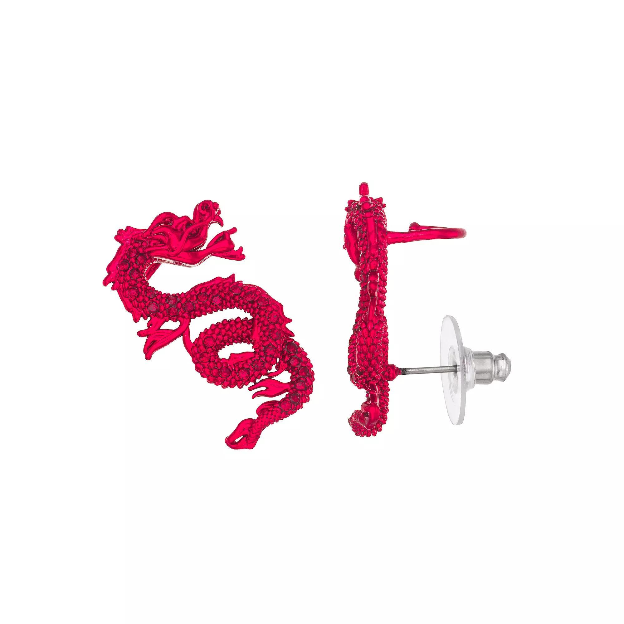 Simply Vera Vera Wang Dragon Crawler Earrings, Womens, Red Product Image