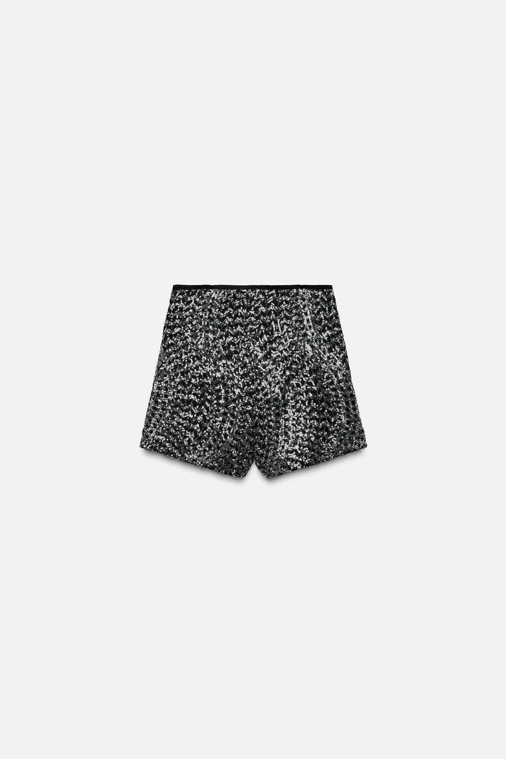 SEQUIN HIGH WAISTED SHORTS Product Image