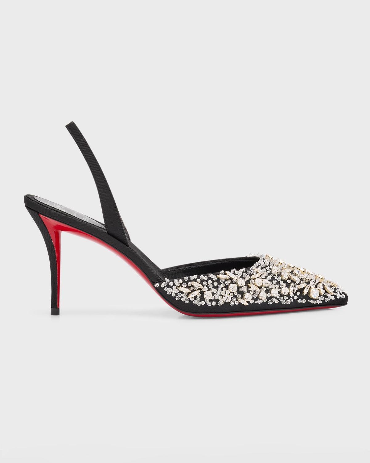 Queenissima Embellished Red Sole Slingback Pumps Product Image