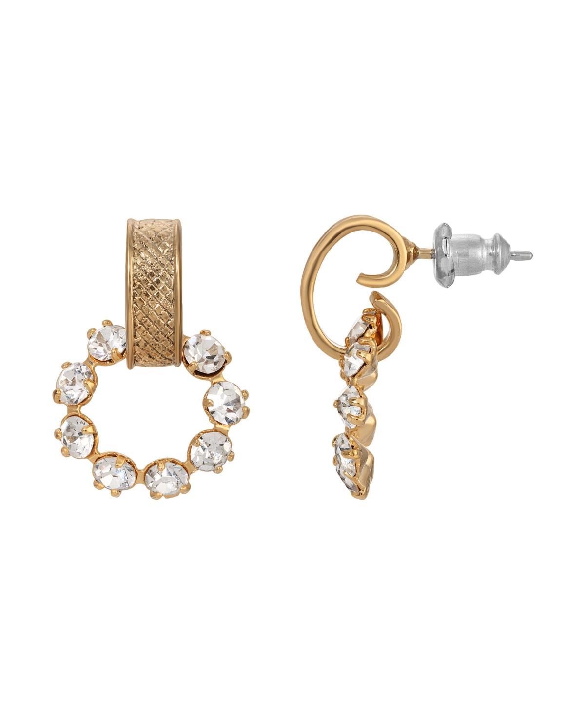 1928 Crystal Front Facing Hoop Earrings, Womens, Silver Tone Product Image