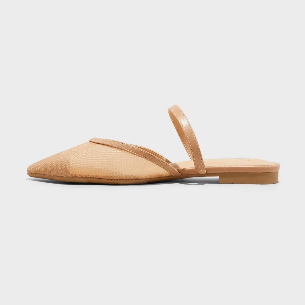 Womens Vienna Mesh Mule Flats - A New Day Beige 8.5 Product Image