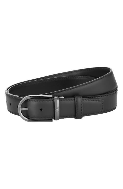 Mens Round Buckle Leather Belt Product Image