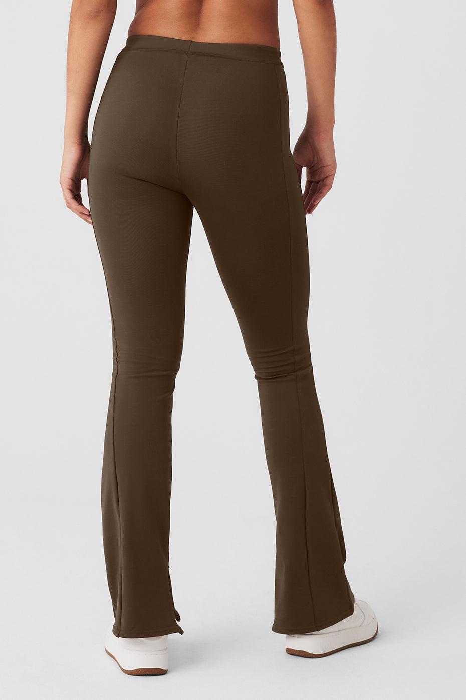 High-Waist 7/8 Zip It Flare Legging - Espresso Product Image