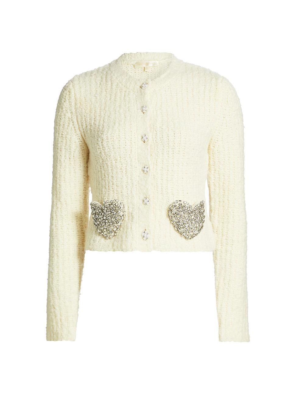 Womens Embellished Boucle Leocadia Cardigan Product Image