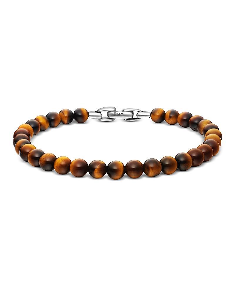 David Yurman Men's Spiritual Beads Bracelet in Sterling Silver with Tiger's Eye, 6mm in Tiger Eye at Nordstrom, Size 7.5 Product Image